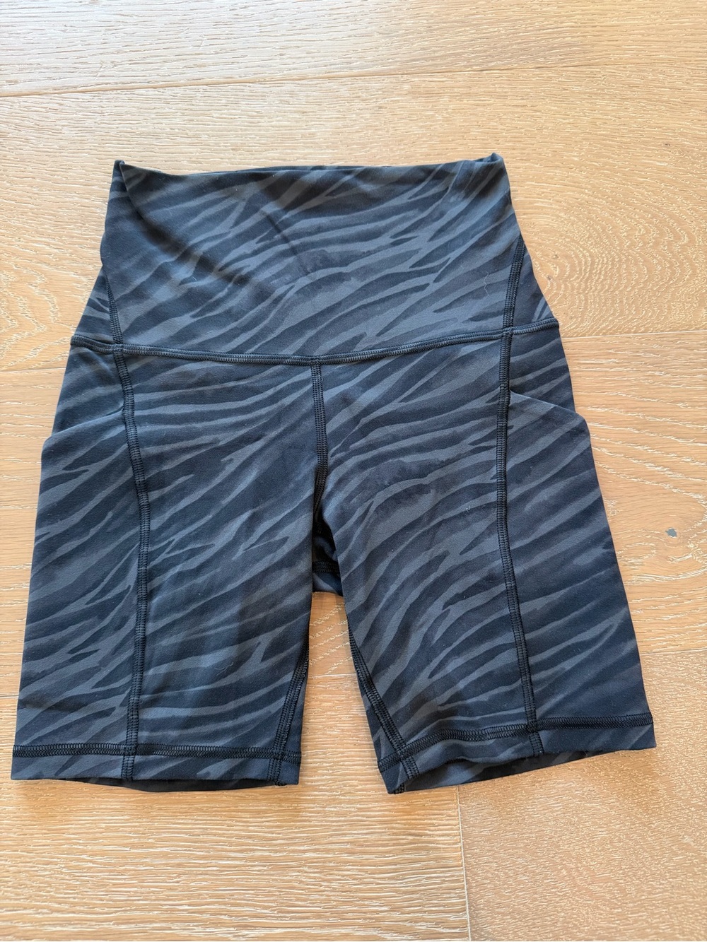 lululemon athletica Black Zebra-Print High-Rise Bike Shorts